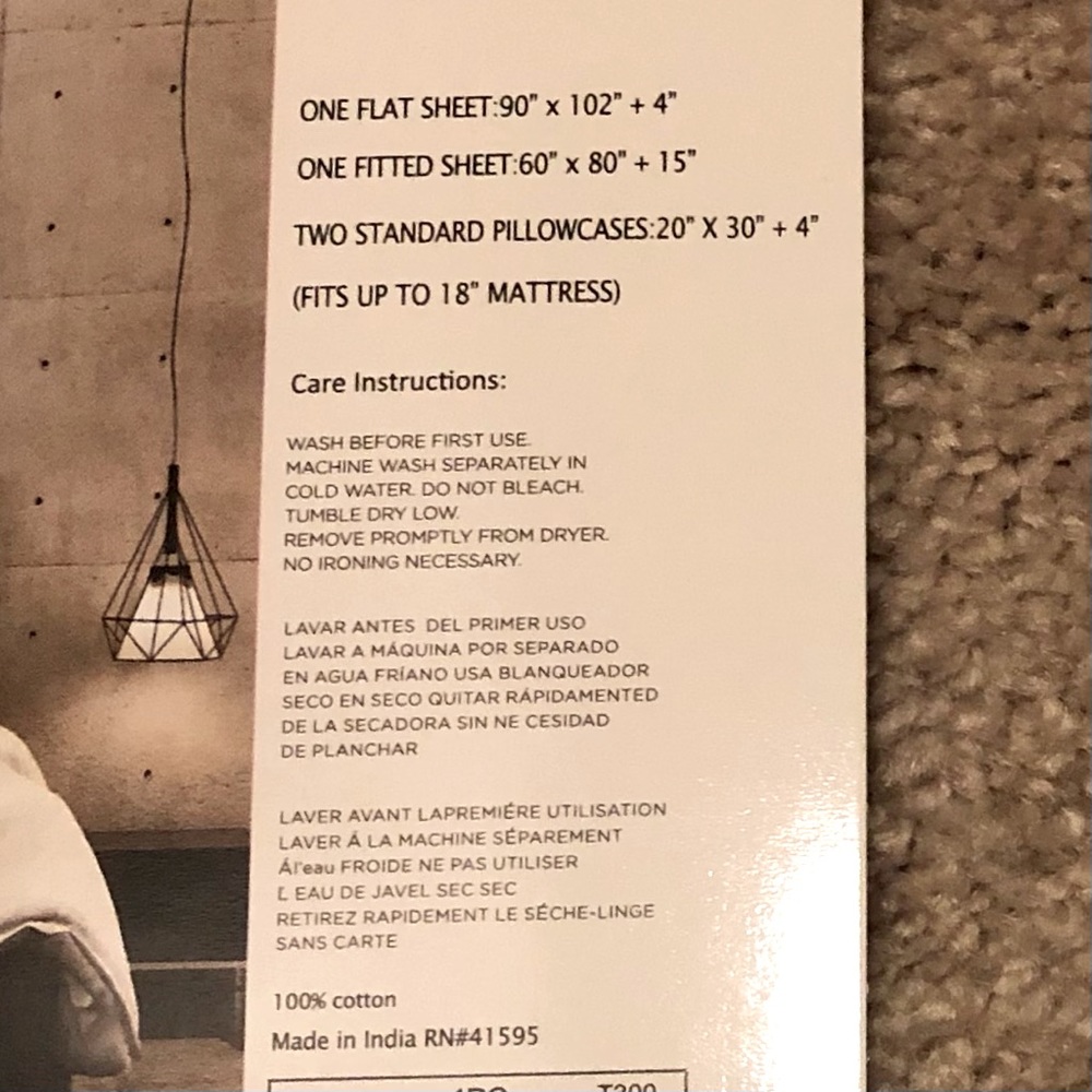 Soft & cool Queen sheet set, charcoal, 2 pillowcases, NWT - Picture 3 of 6